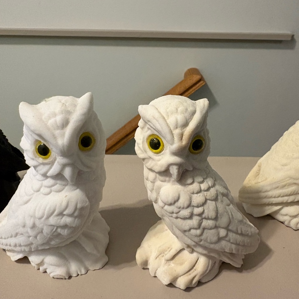 White Owl Figurine Set